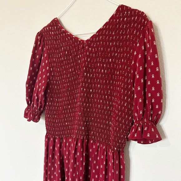 Christy Dawn The Brooklyn Midi Dress Dusty Crimson Silk NWT - Picture 7 of 11